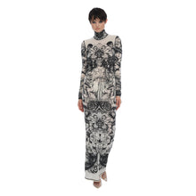 Load image into Gallery viewer, The Esoteric World High Roll Neck Maxi Dress Nude/ Black
