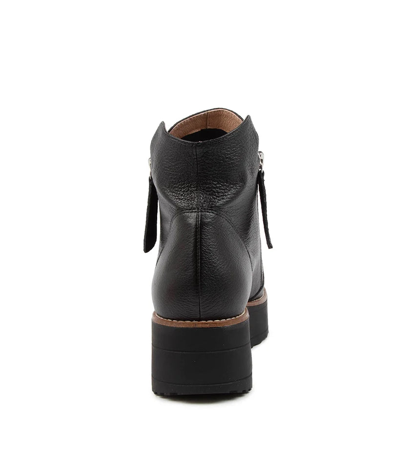 Top End Nene Zip Side Boots Black/Black Leather