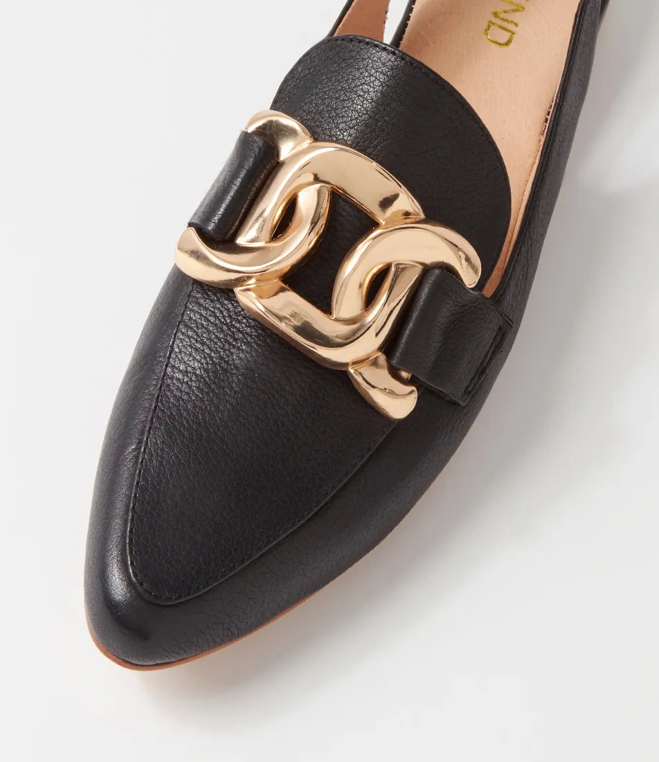 Top End Favilla Black Leather