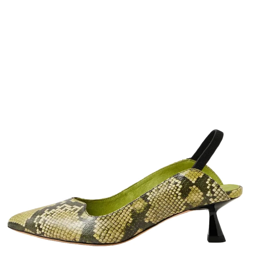 Top End Vini Slingback Kitten Heels Citrus Snake Leather