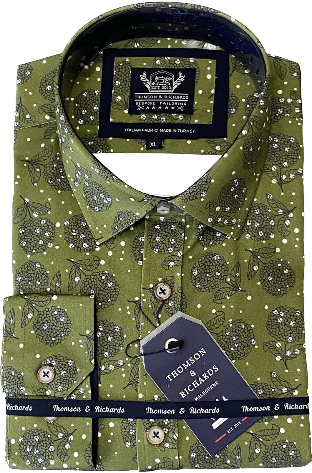Thomson & Richards L/S Shirt Gregory Olive