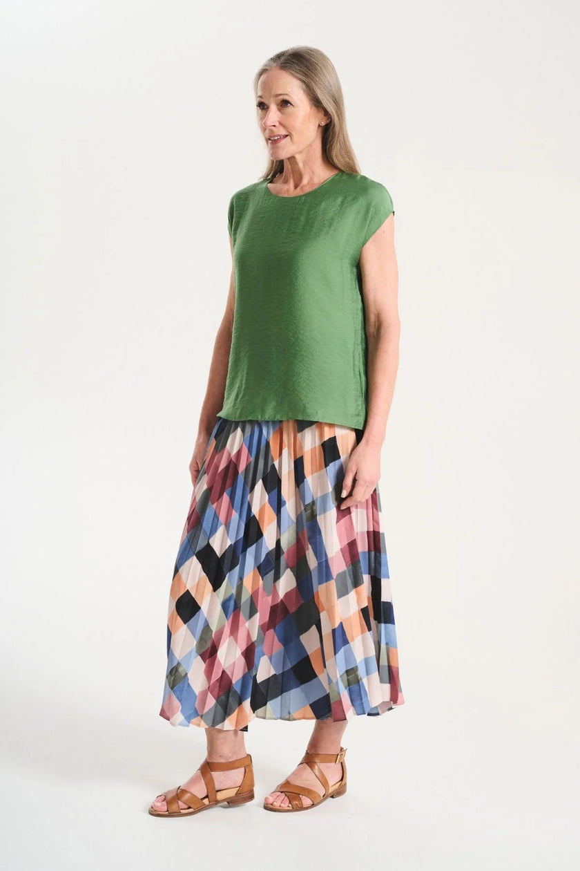 Olga De Polga Tessera Pleated Skirt Blush