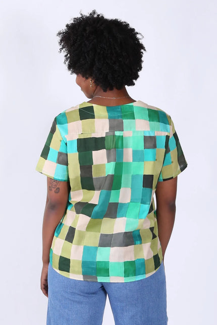 Olga De Polga Tessera Top Forest Cotton Voile