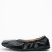 Alias Mae Theresa Square-Toe Ballet Flats Black Oily Crinkle Leather