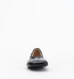 Alias Mae Theresa Square-Toe Ballet Flats Black Oily Crinkle Leather