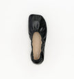 Alias Mae Theresa Square-Toe Ballet Flats Black Oily Crinkle Leather