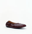 Alias Mae Theresa Square-Toe Ballet Flats Burgundy Oily Crinkle Leather