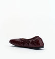 Alias Mae Theresa Square-Toe Ballet Flats Burgundy Oily Crinkle Leather