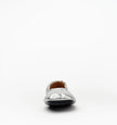 Alias Mae Theresa Square-Toe Ballet Flats Silver Crinkle Leather