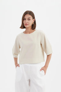 Tirelli Half Sleeve Crop Top Neutral