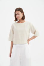 Load image into Gallery viewer, Tirelli Half Sleeve Crop Top Neutral
