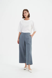 Tirelli Cropped Wide Leg Pant Denim Blue