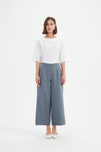 Tirelli Cropped Wide Leg Pant Denim Blue