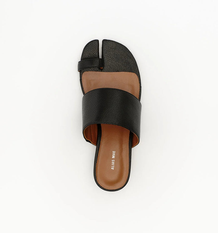 Alias Mae Toni Tabi Sandals Black Tumble Leather