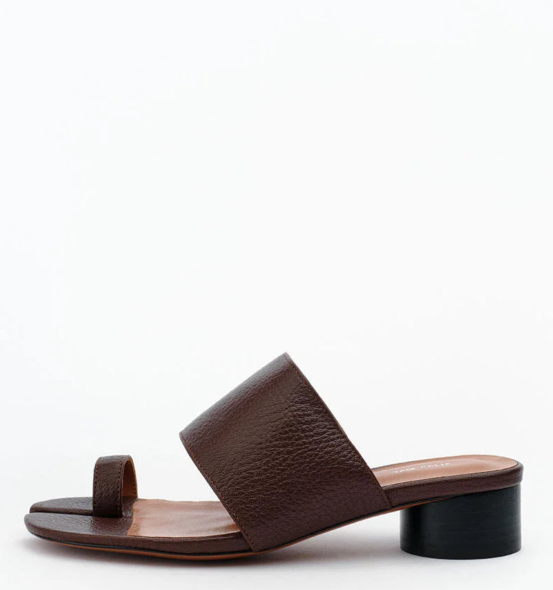 Alias Mae Toni Tabi Sandals Choc Tumble Leather