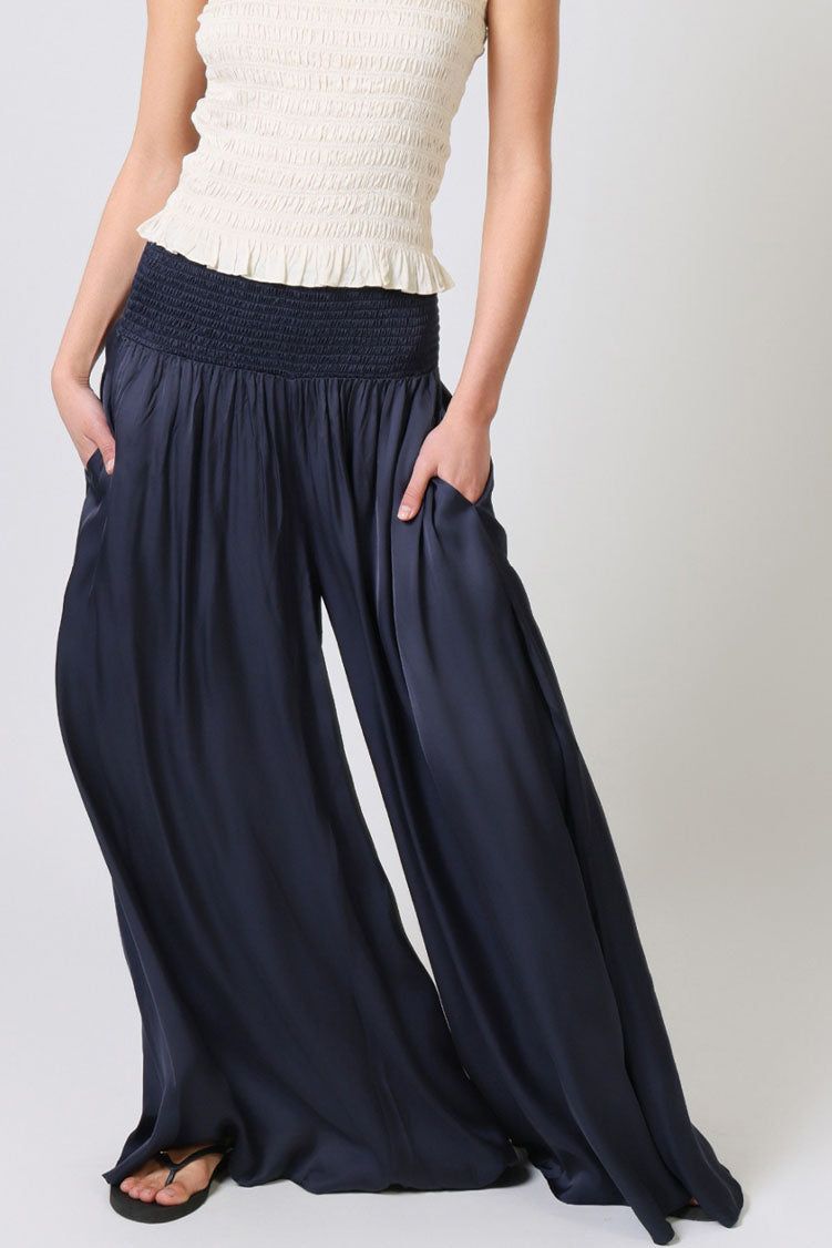 Traffic People Any Moment Now Aurora Wide Leg Trousers Navy