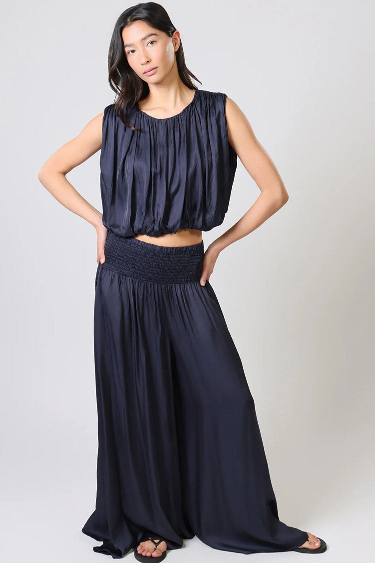 Traffic People Any Moment Now Aurora Wide Leg Trousers Navy