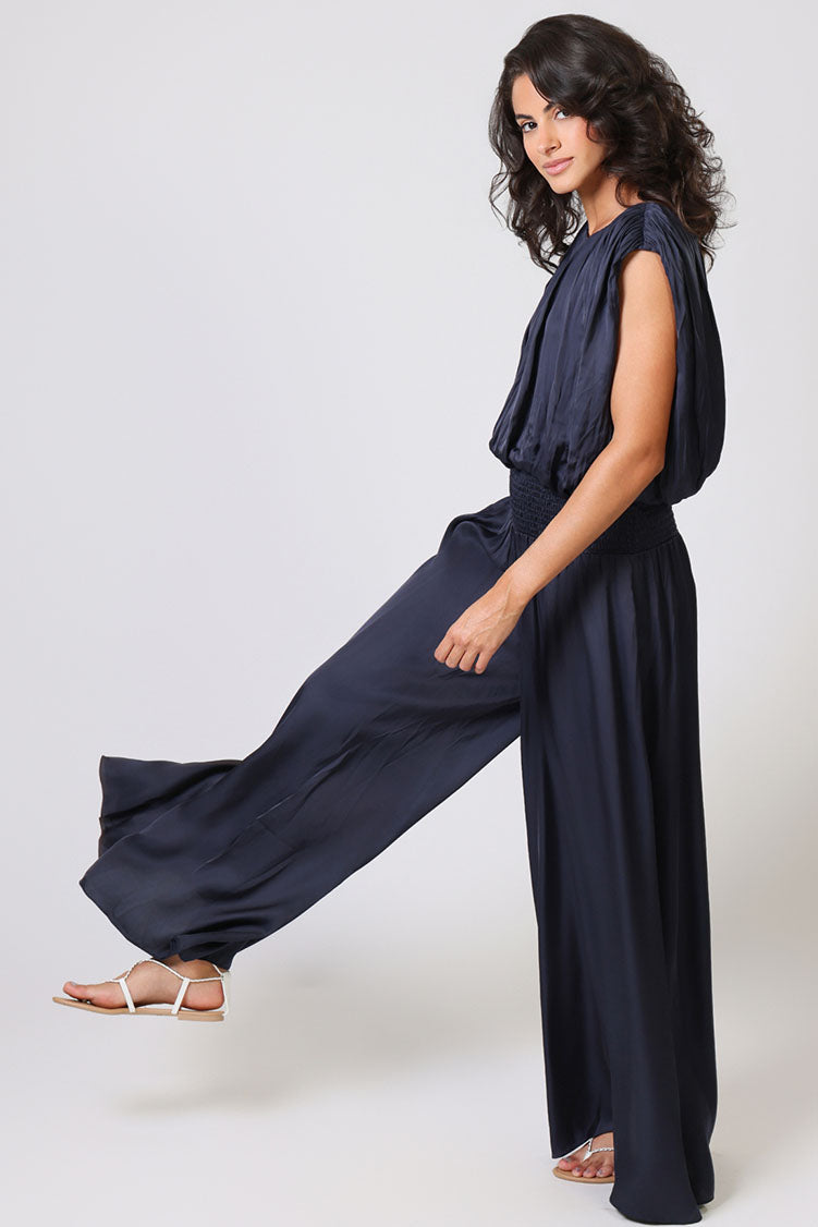 Traffic People Any Moment Now Aurora Wide Leg Trousers Navy
