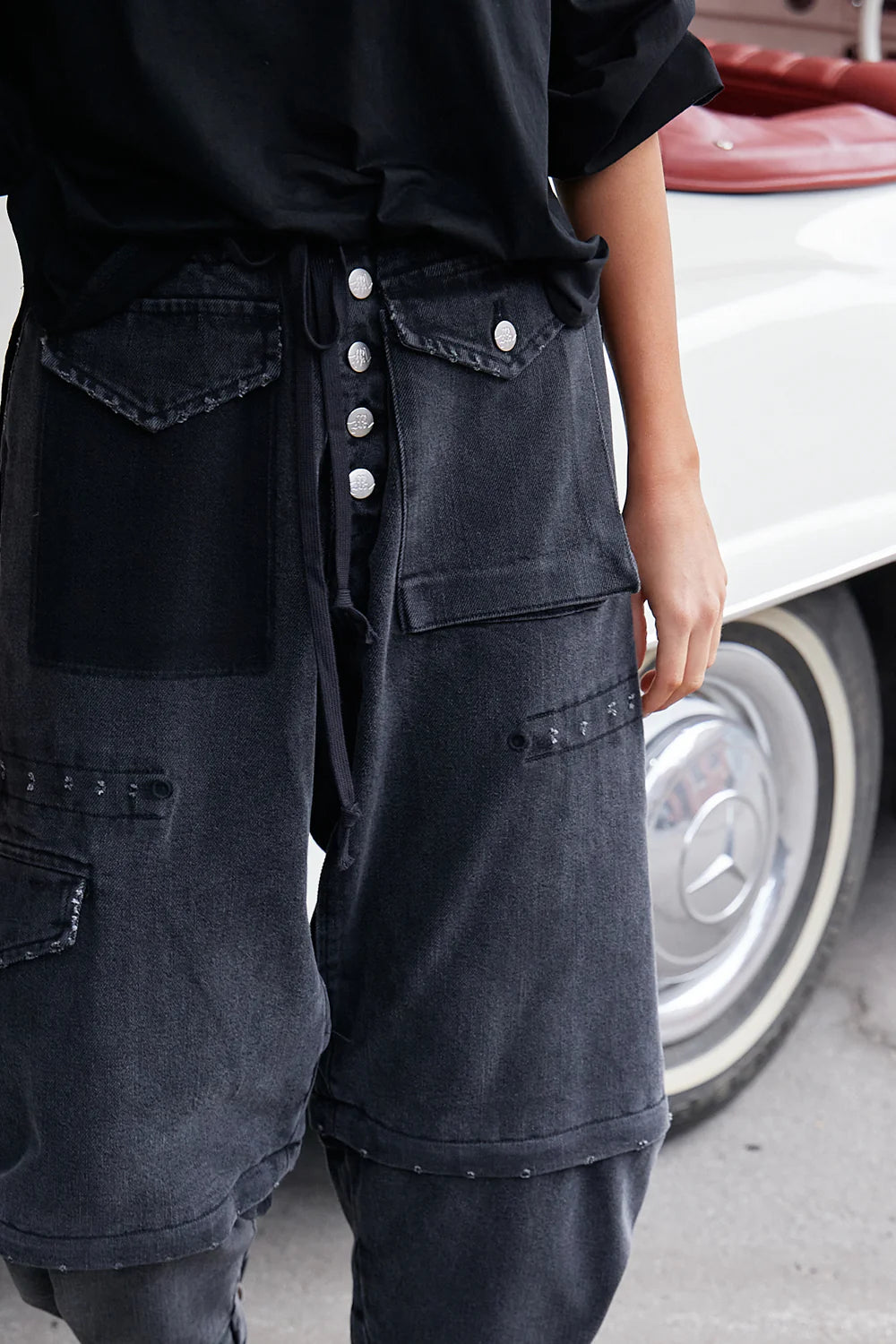 M. A. Dainty Trucker Pant Washed Black