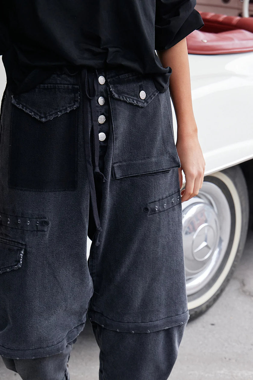 M. A. Dainty Trucker Pant Washed Black