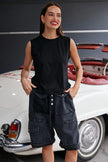 M. A. Dainty Trucker Pant Washed Black