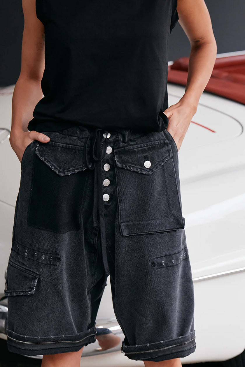 M. A. Dainty Trucker Pant Washed Black