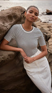 Staple The Label Maxie Knit Tee Navy Stripe