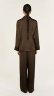 Staple The Label Solace Satin Shirt Chocolate