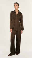 Load image into Gallery viewer, Staple The Label Solace Satin Shirt Chocolate
