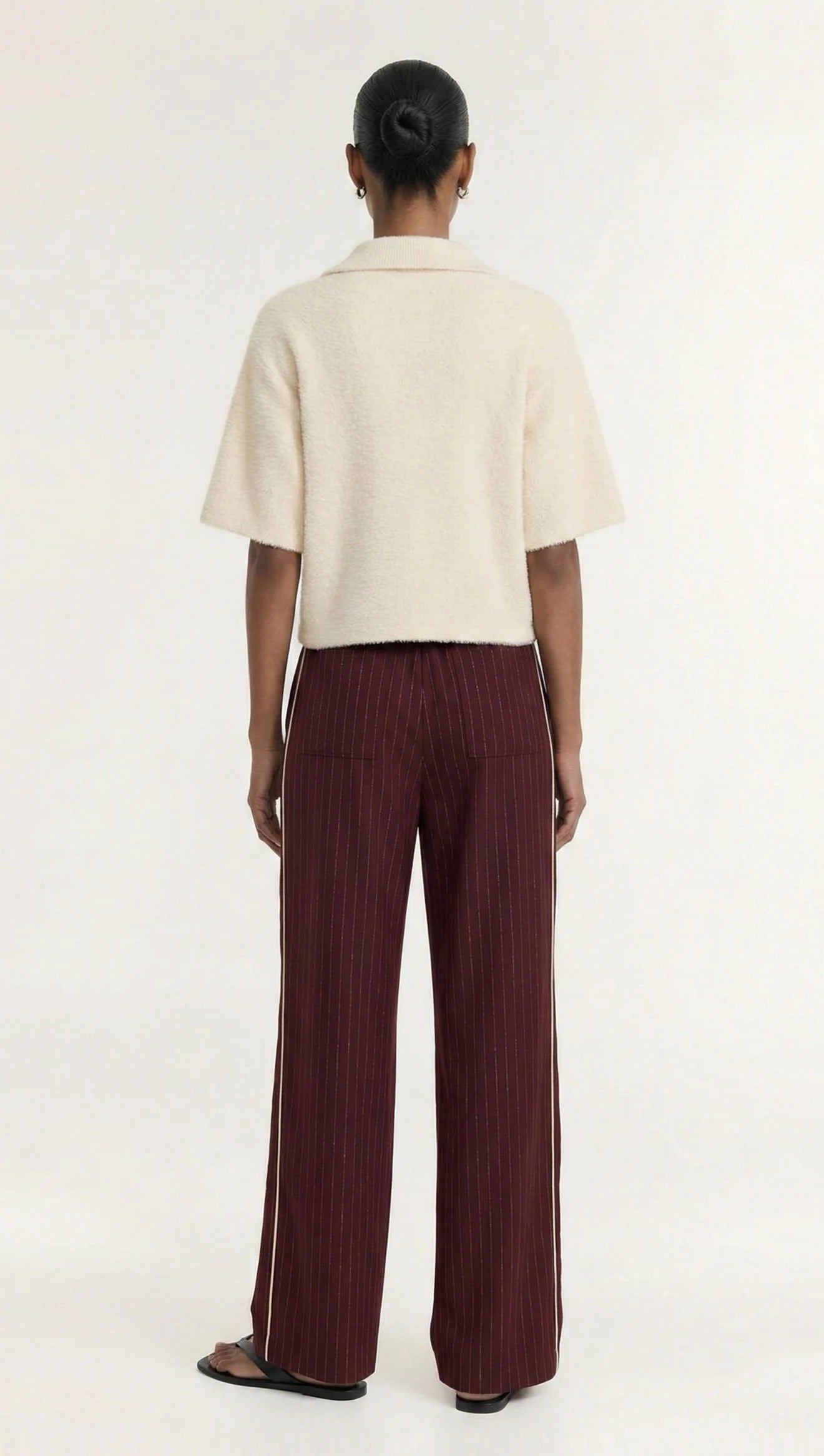 Staple The Label Fluffy Knit Polo Natural Beige