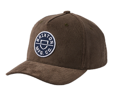 Load image into Gallery viewer, Brixton Crest C MP Snapback Dark Earth Cord
