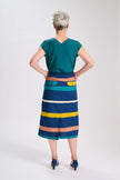 Olga De Polga Valencia Stripe Audrey Skirt Navy