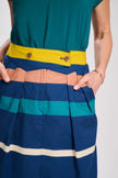 Olga De Polga Valencia Stripe Audrey Skirt Navy