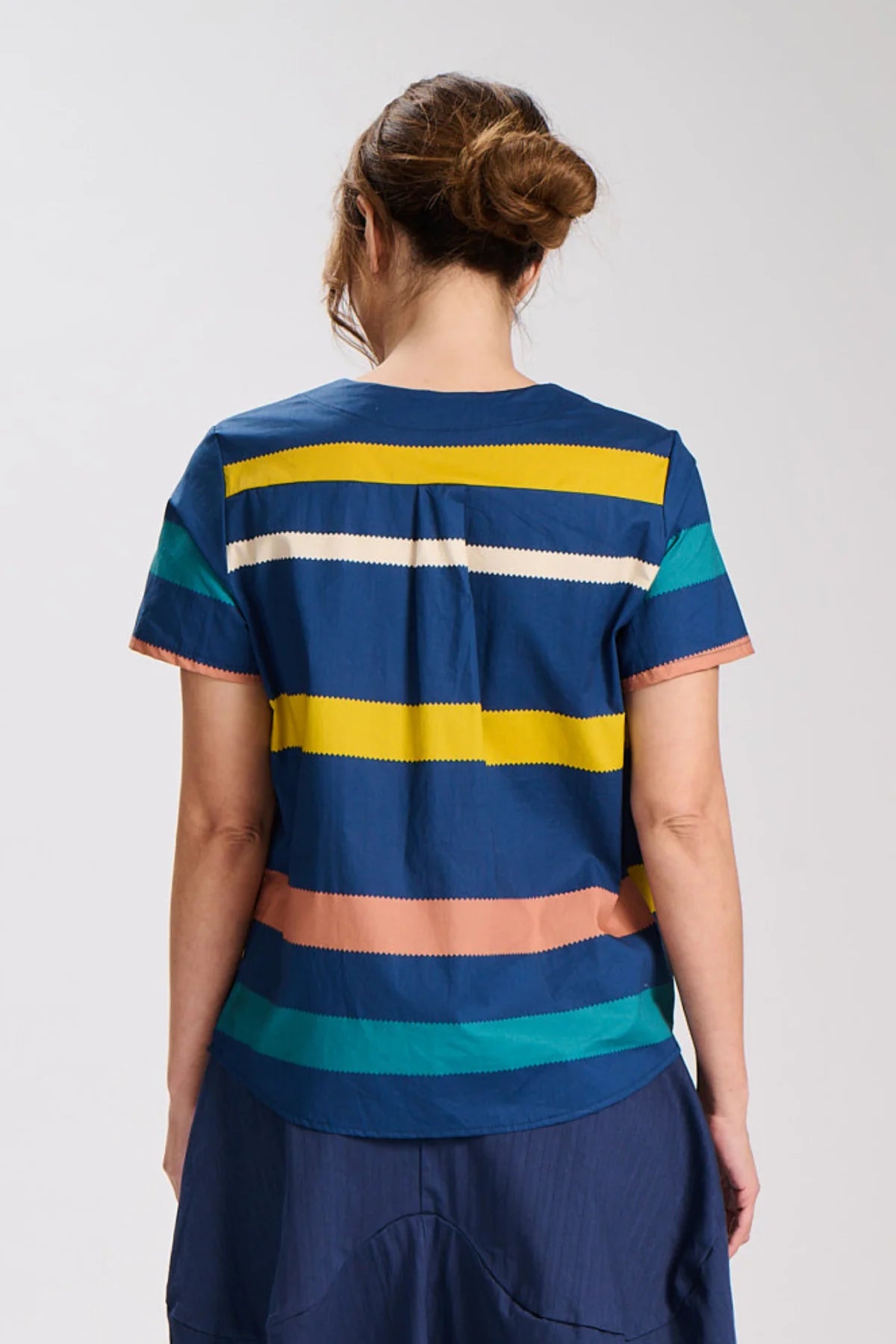 Olga de Polga Valencia Stripe Top Navy
