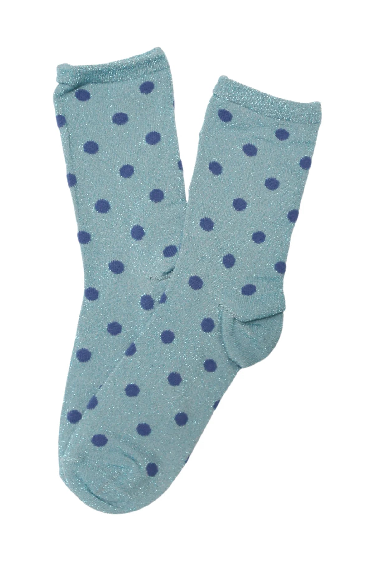 Olga De Polga Vegas Spot Lurex Socks Blue