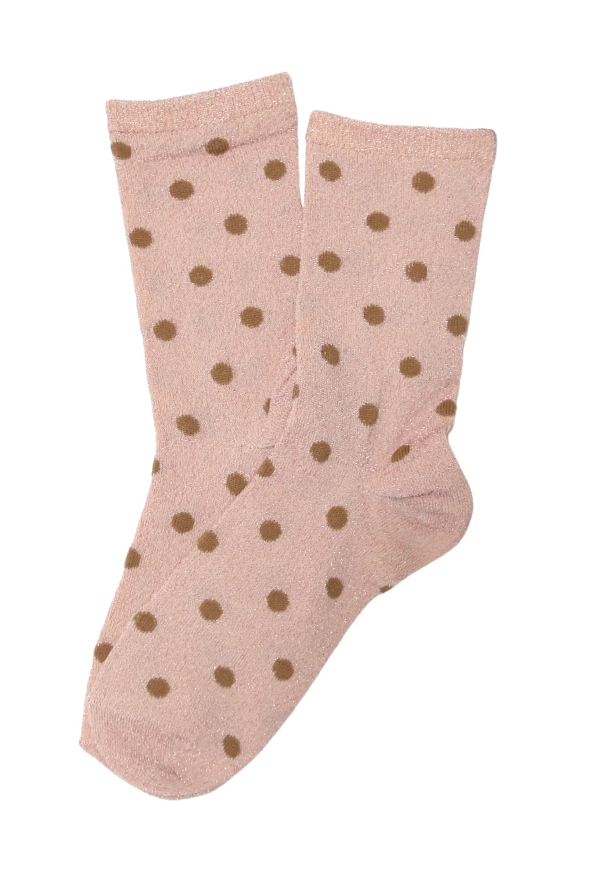 Olga De Polga Vegas Spot Lurex Socks Dusty Pink