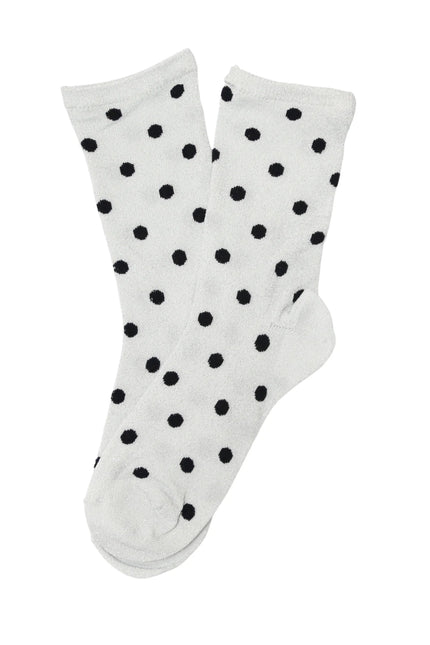 Olga De Polga Vegas Spot Lurex Socks White