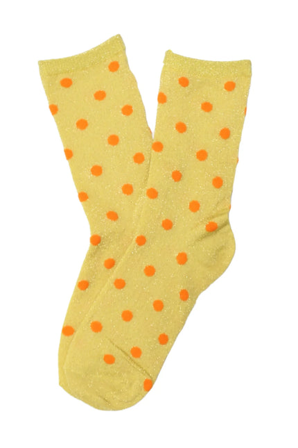 Olga De Polga Vegas Spot Lurex Socks Yellow