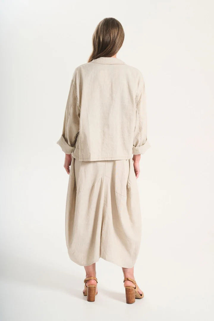 Olga de Polga Miwaukee Venice Beach Linen Skirt Oat