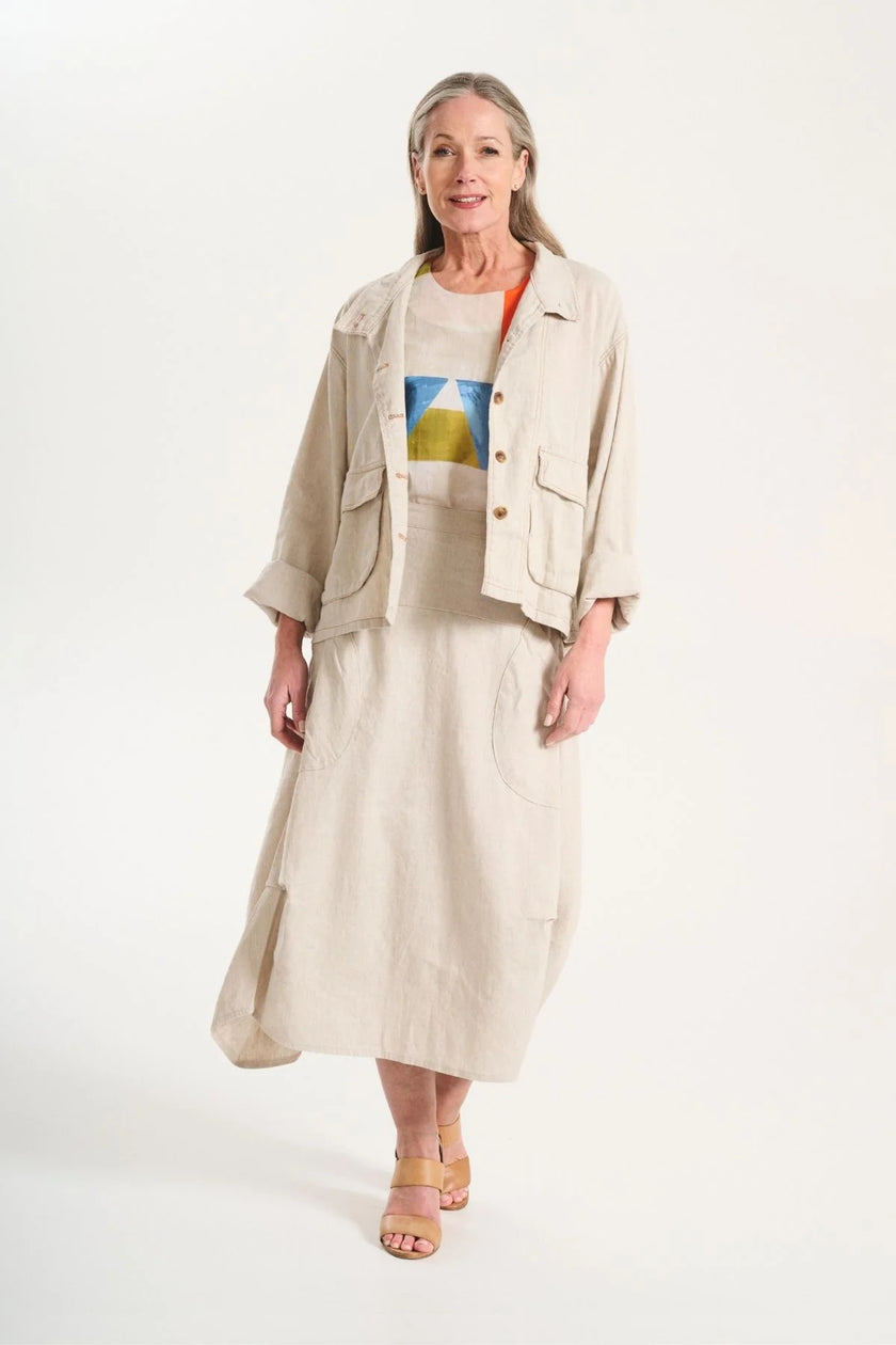 Olga de Polga Miwaukee Venice Beach Linen Skirt Oat