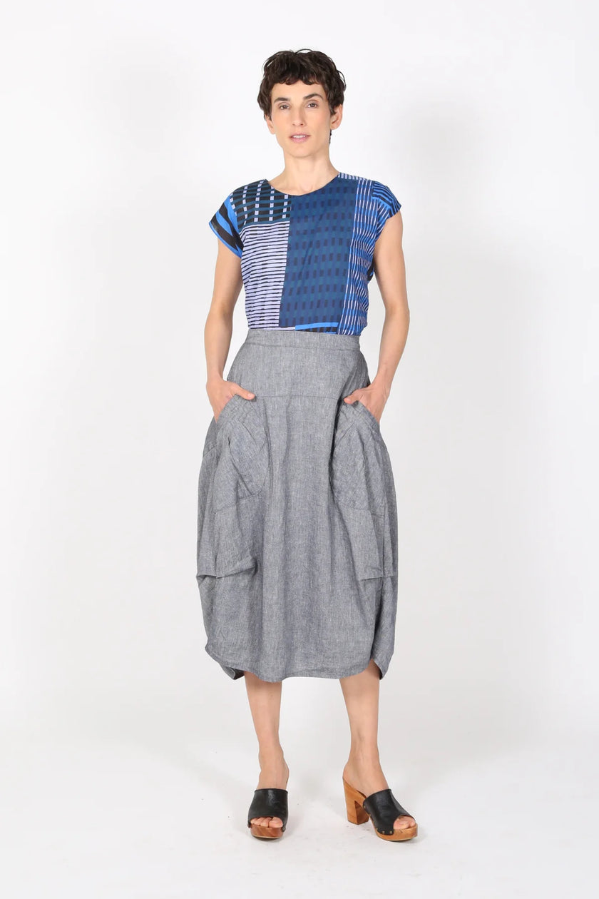 Olga De Polga Milwaukee Venice Beach Skirt Black Linen