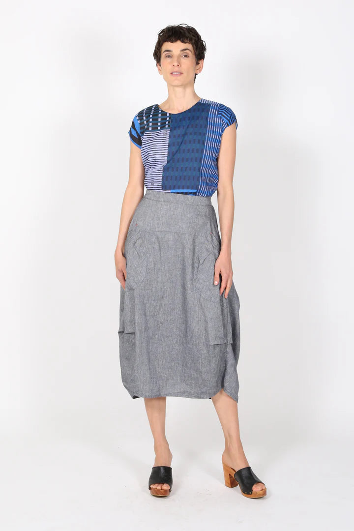 Olga De Polga Milwaukee Venice Beach Skirt Black Linen