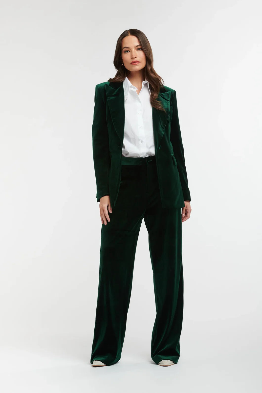 Italian Star Jets Velvet Pant Bottle Green