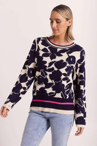 Wear Colour Floral Bomb Sweater Navy/Fuchsia