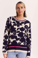 Load image into Gallery viewer, Wear Colour Floral Bomb Sweater Navy/Fuchsia
