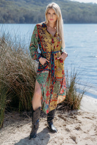 Cienna Yumi Button Dress Mustard Nature