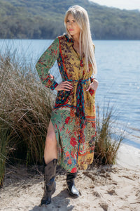 Cienna Yumi Button Dress Mustard Nature