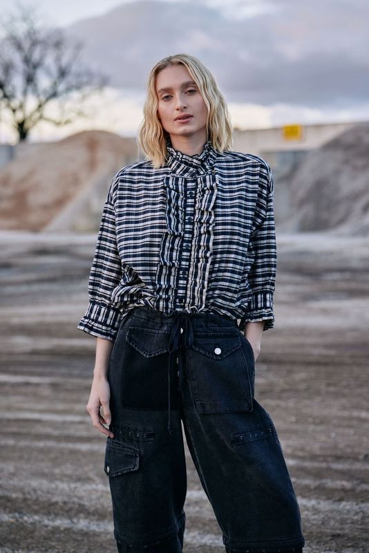 M. A. Dainty Trucker Pant Washed Black