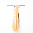 JJ Sisters Z46 Cotton Viscose Print Scarf Mustard Leaves