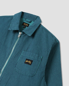 Stan Ray Zip Shirt Teal Hickory